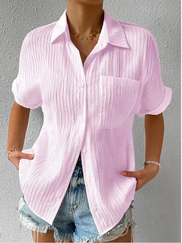 Navira – Collo a Camicia in Misto Cotone, Blusa