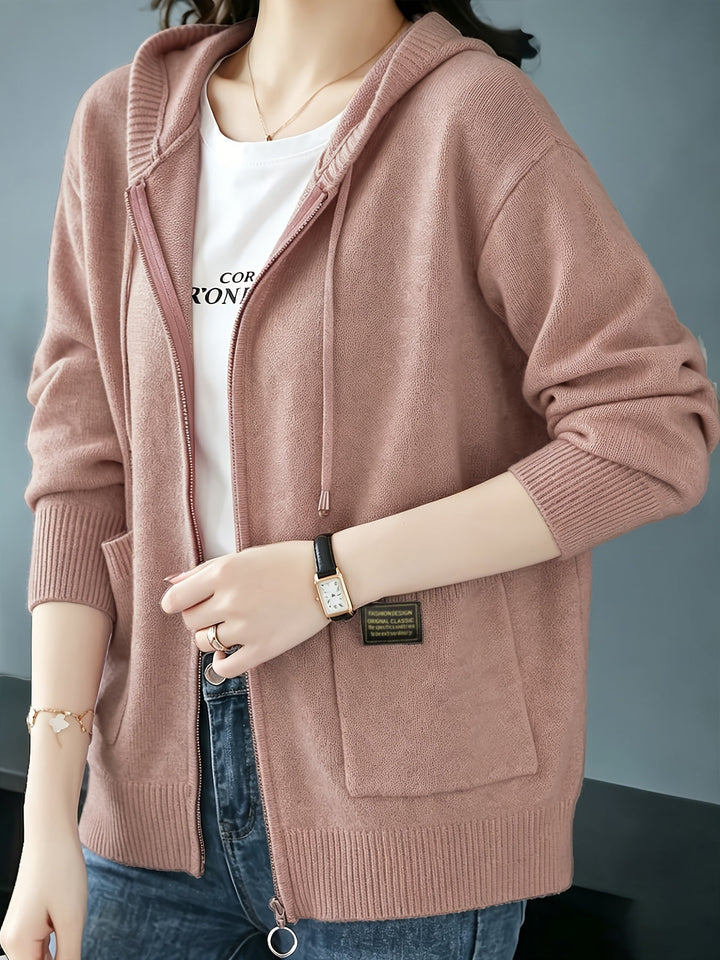 Rilena – Cappuccio con Coulisse in Maglia di Viscosa Cardigan