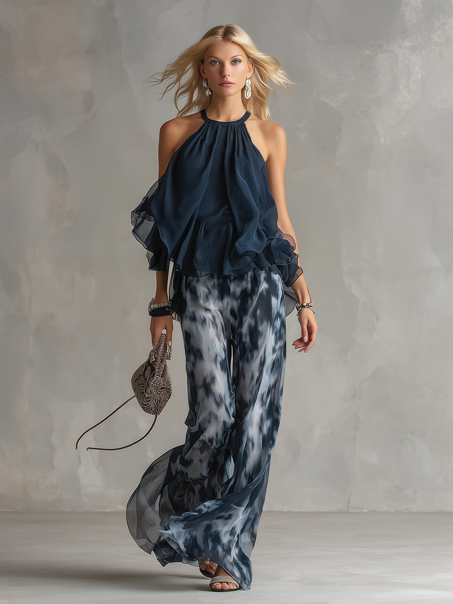 Rivana – Collo All'Americana in Chiffon Completo