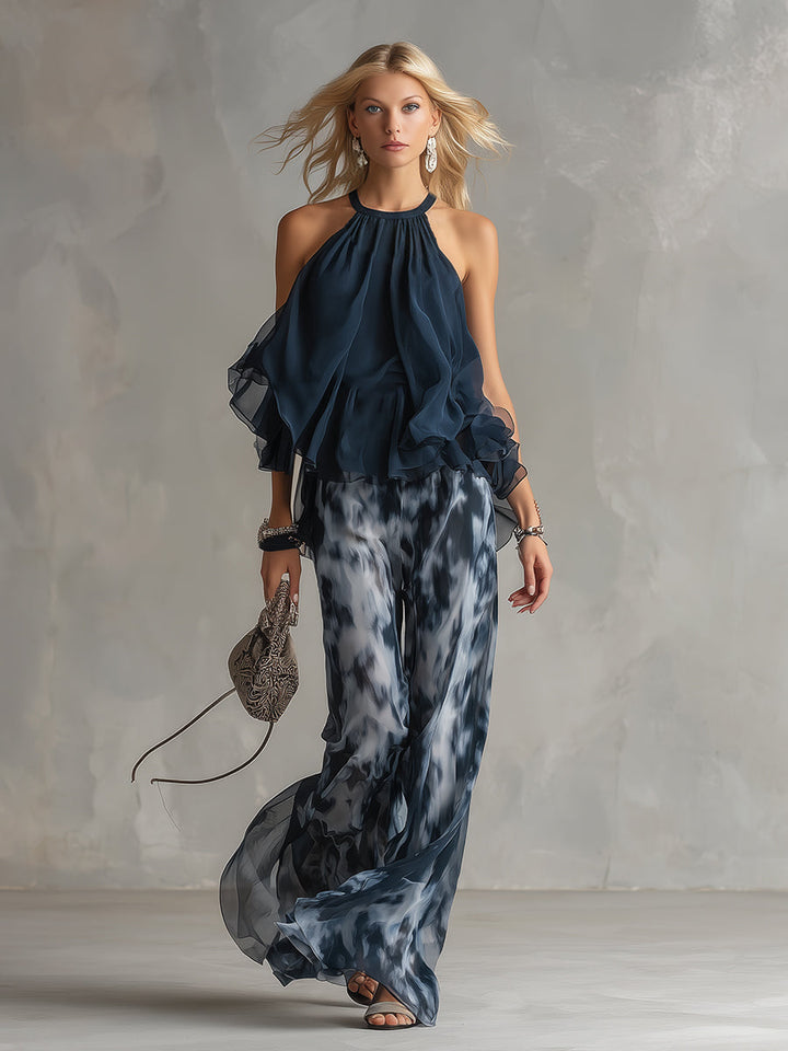 Rivana – Collo All'Americana in Chiffon Completo