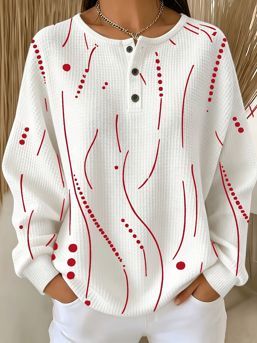 Calira – A Pois in Maglia a Nido d'Ape Top