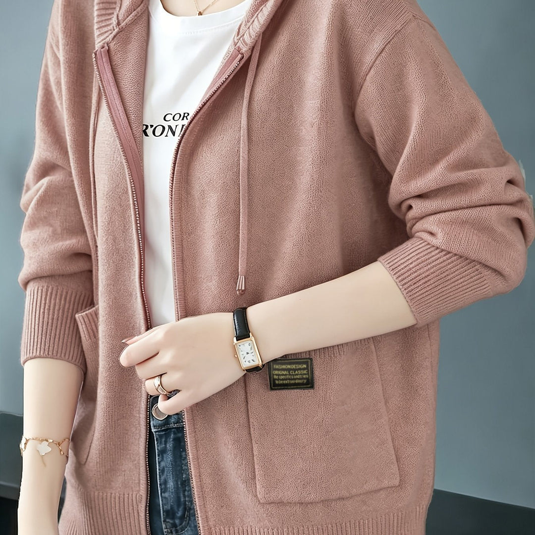 Rilena – Cappuccio con Coulisse in Maglia di Viscosa Cardigan