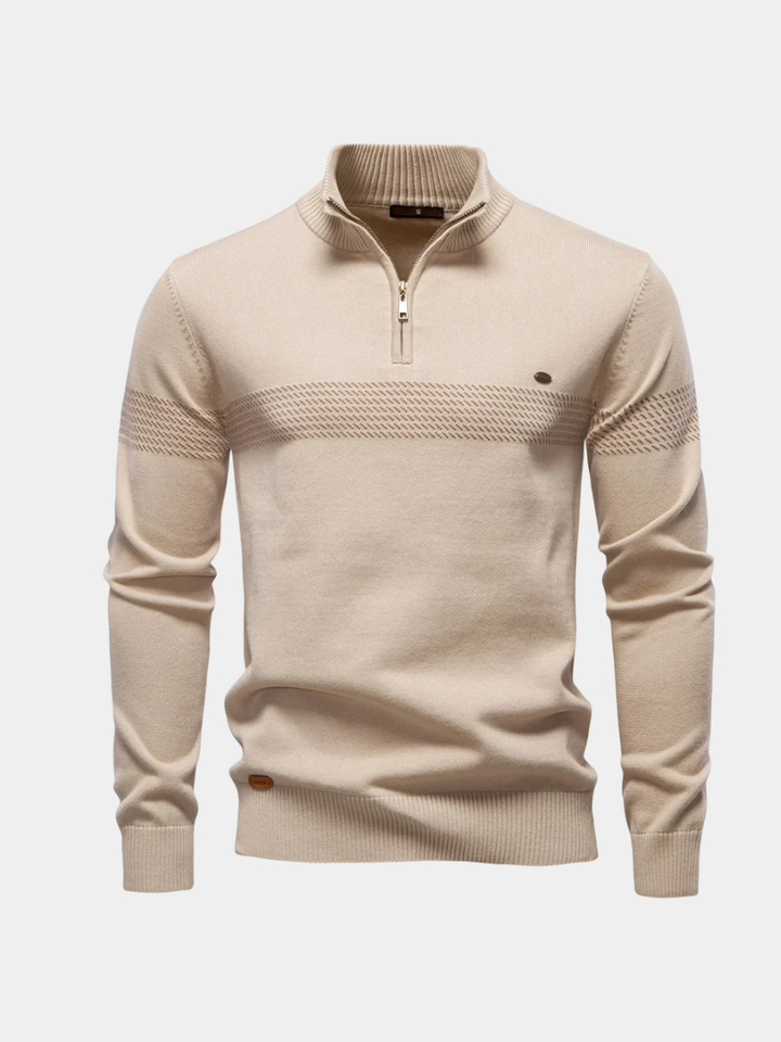 Sandringham - Maglione a Trecce con Mezza Zip Pesante