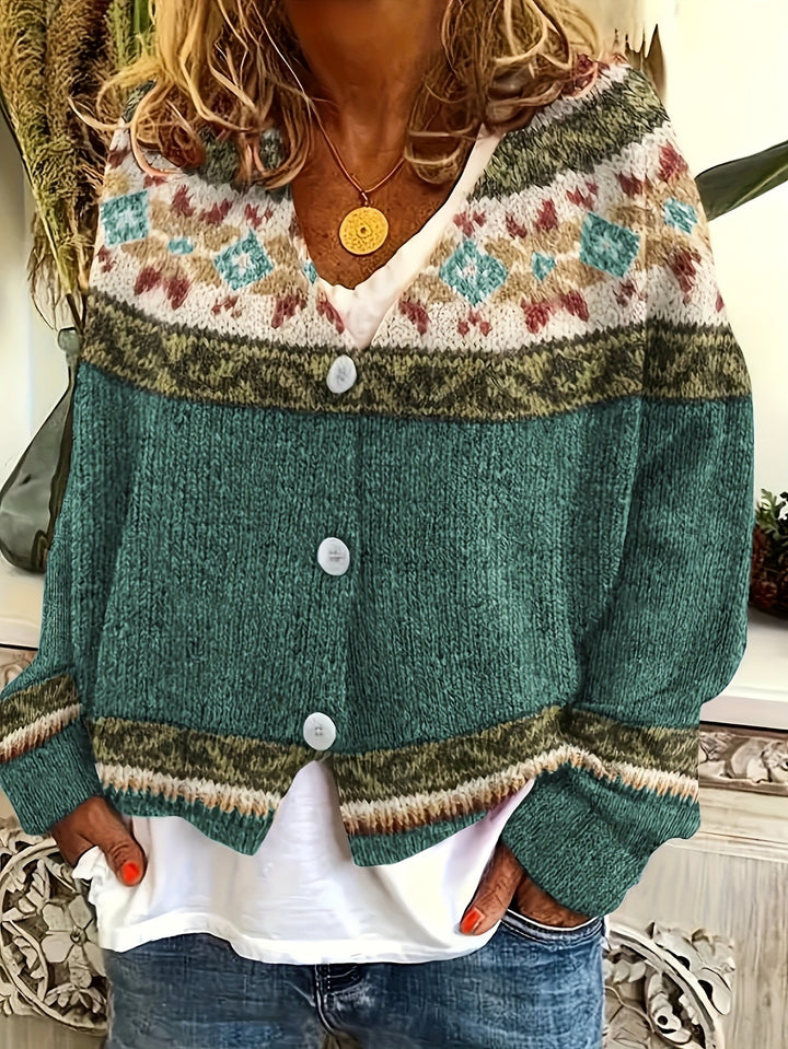 Mireva – A Blocchi di Colore in Maglia Cardigan