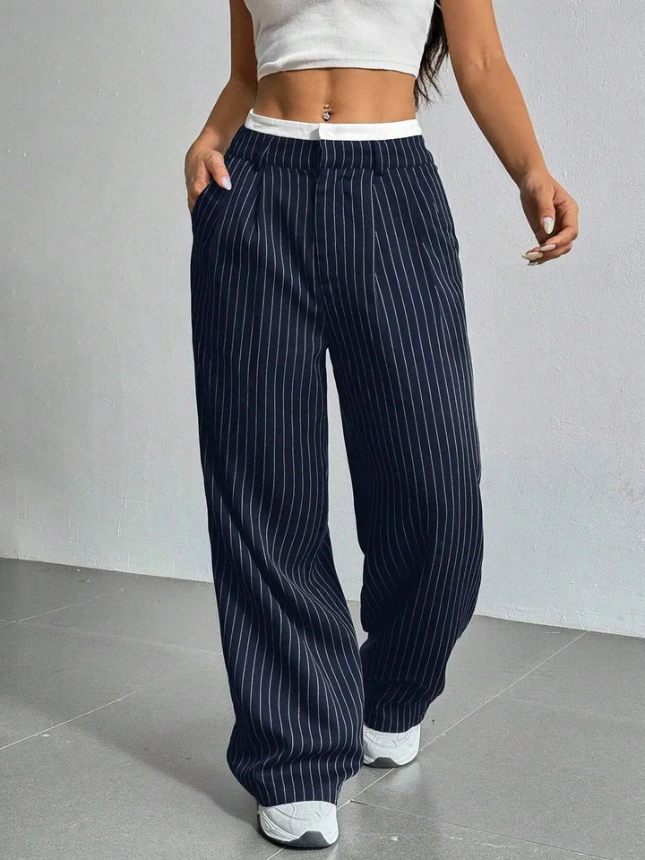 Anevia – Pantaloni a Righe a Vita Alta