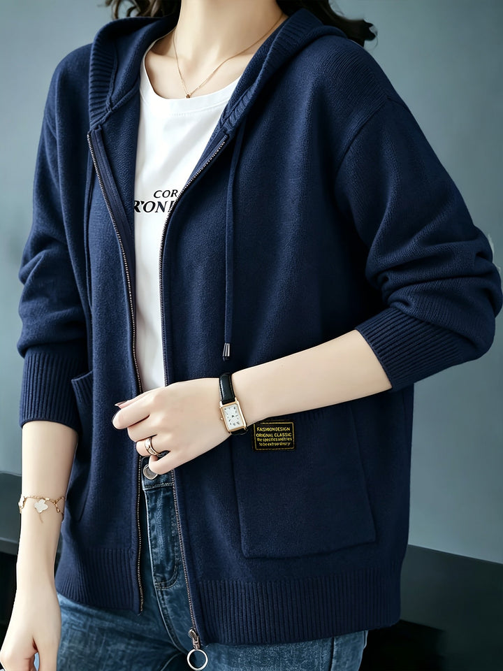 Rilena – Cappuccio con Coulisse in Maglia di Viscosa Cardigan