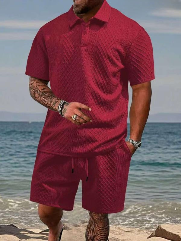 Varlo – Set in Tessuto Testurizzato con Polo e Pantaloni Corti