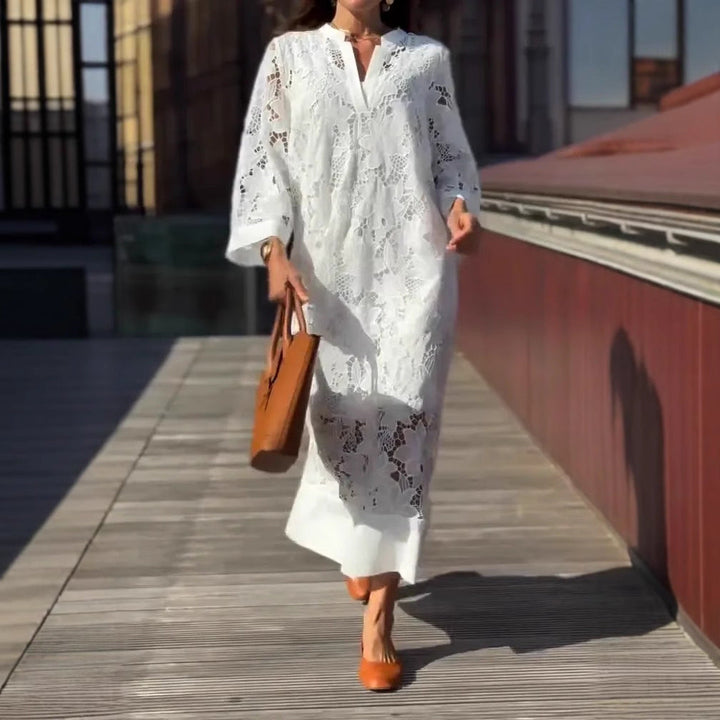 Mevara – Trasparente in Pizzo, Abito Maxi