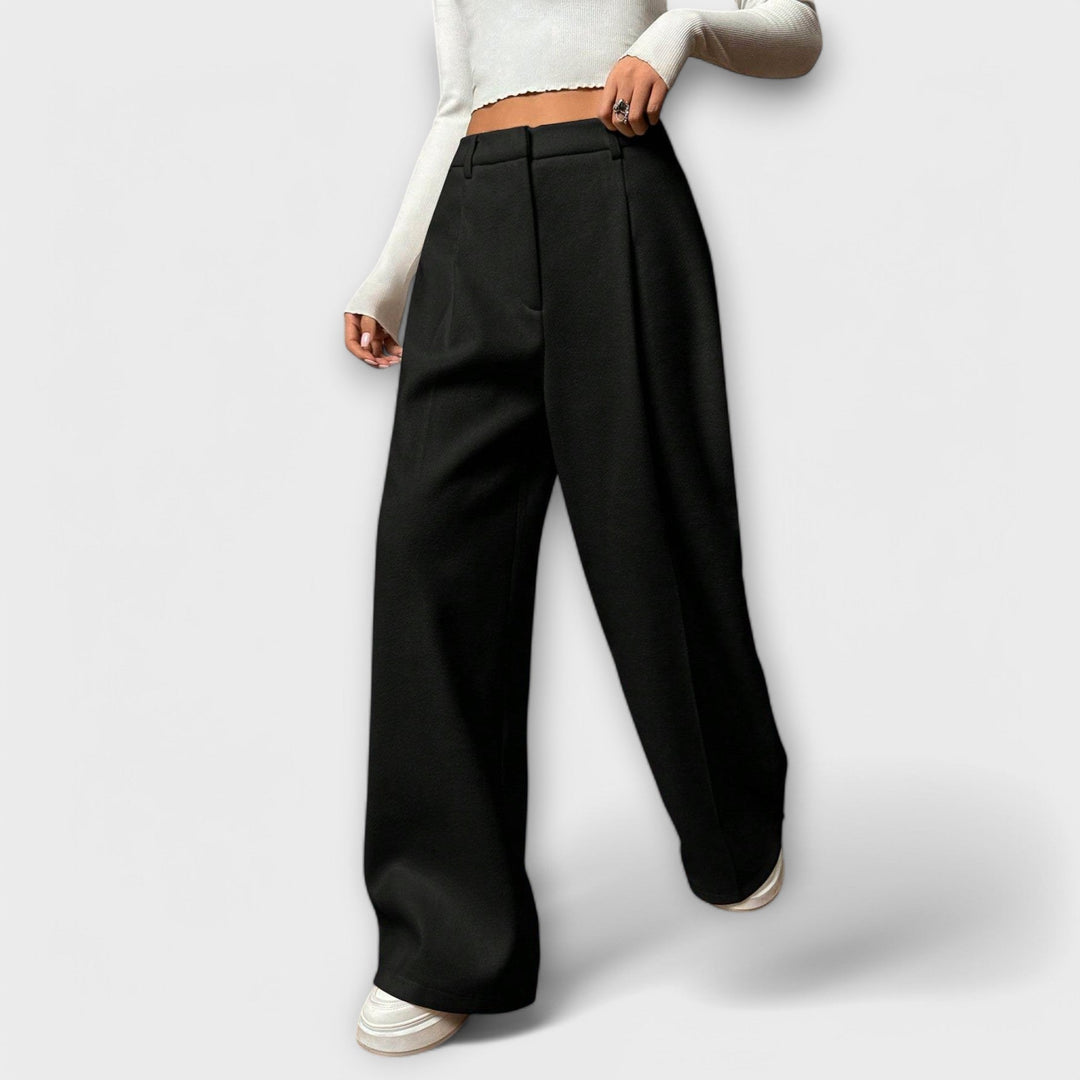 Rilena – Pantaloni in Tessuto a Vita Alta
