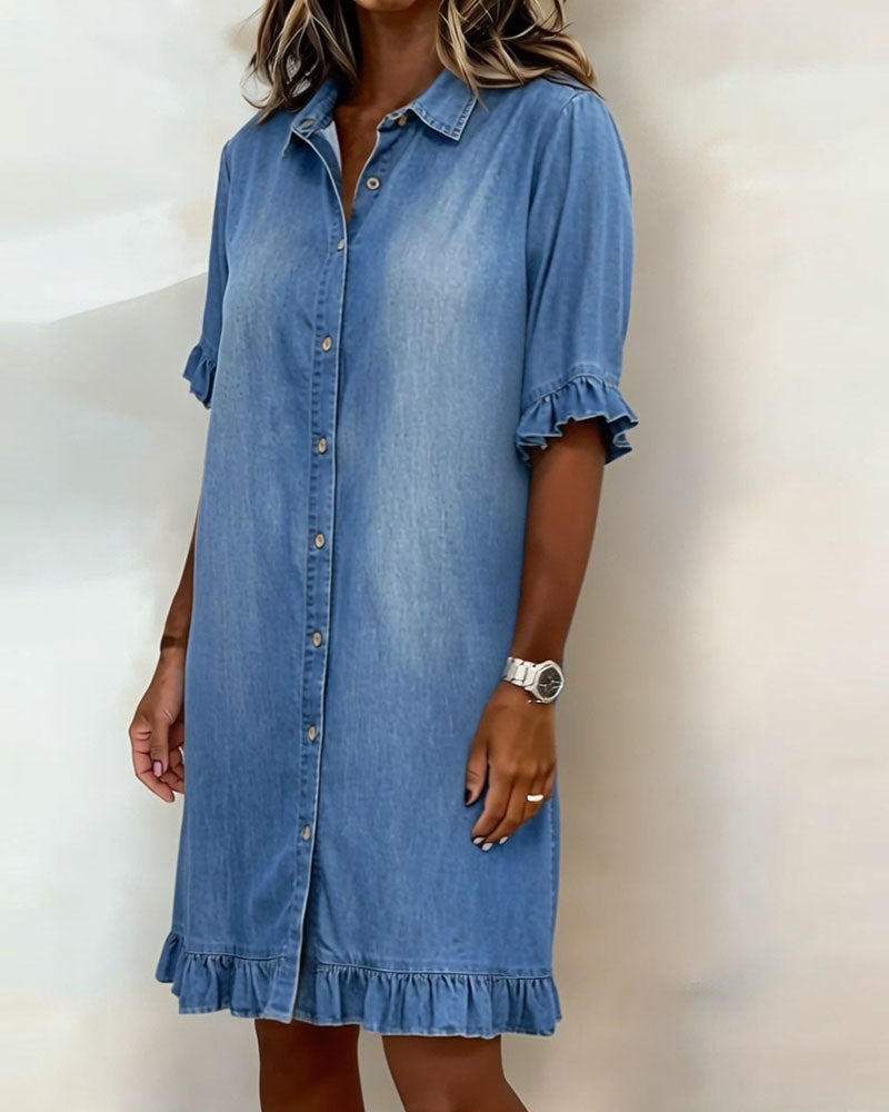 Kiraya – Maniche a Volant in Denim Abito