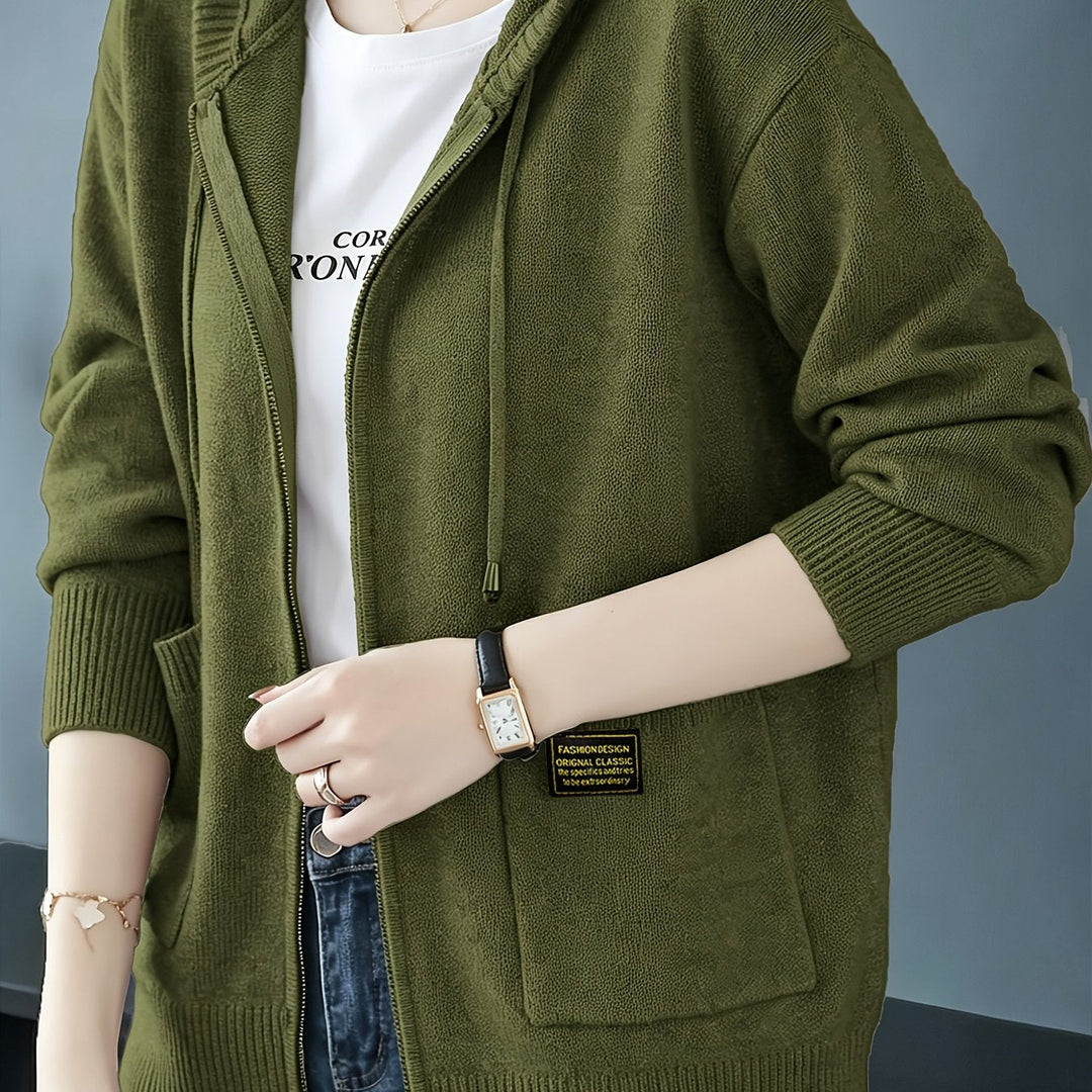Rilena – Cappuccio con Coulisse in Maglia di Viscosa Cardigan