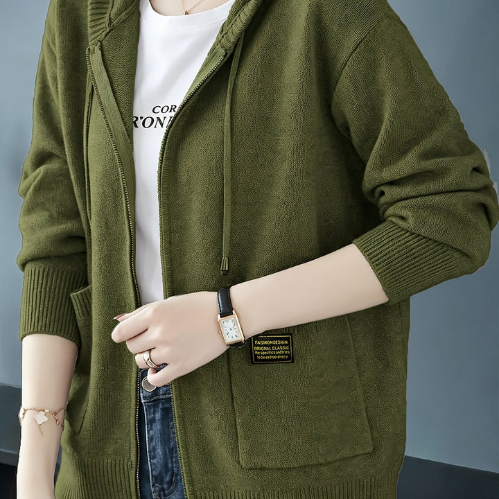 Rilena – Cappuccio con Coulisse in Maglia di Viscosa Cardigan