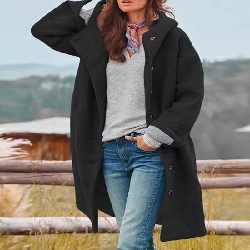 Rivena – Cappotto Lungo Intrecciato con Cintura