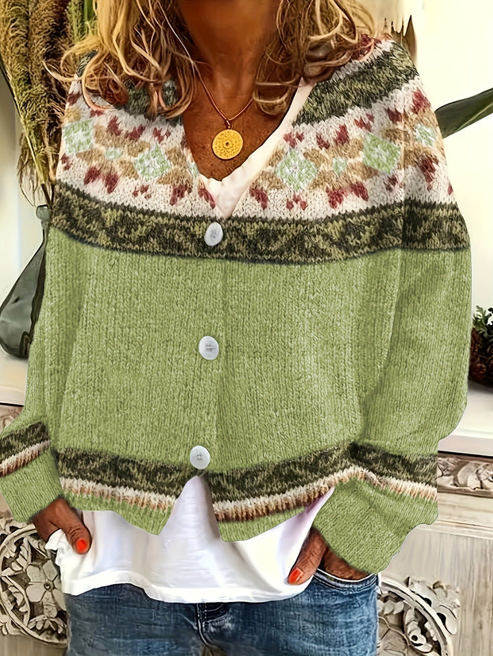Mireva – A Blocchi di Colore in Maglia Cardigan