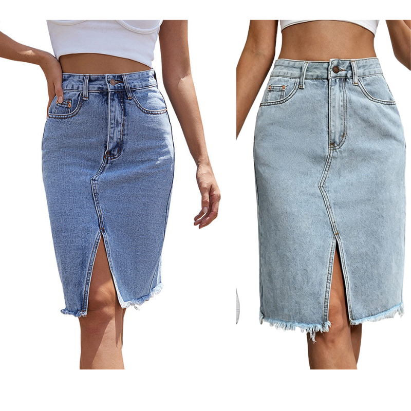 Tivara – Spacco Anteriore in Denim Gonna