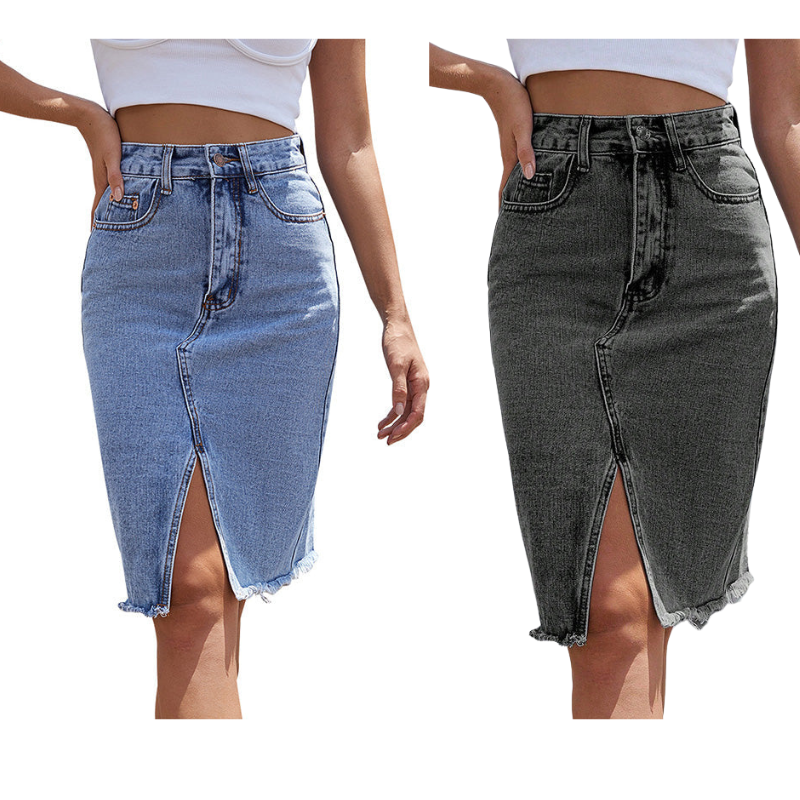 Tivara – Spacco Anteriore in Denim Gonna