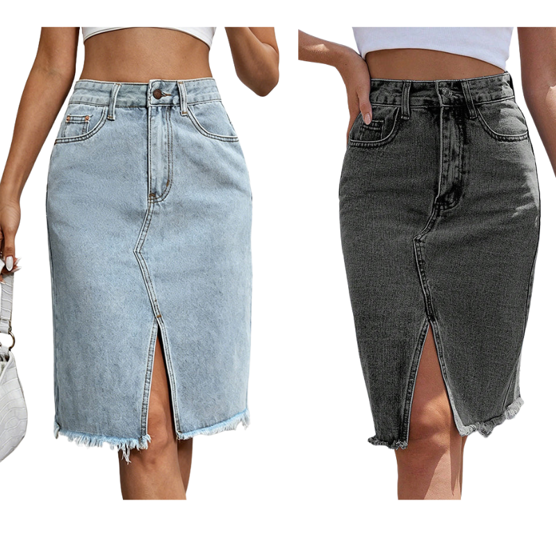 Tivara – Spacco Anteriore in Denim Gonna
