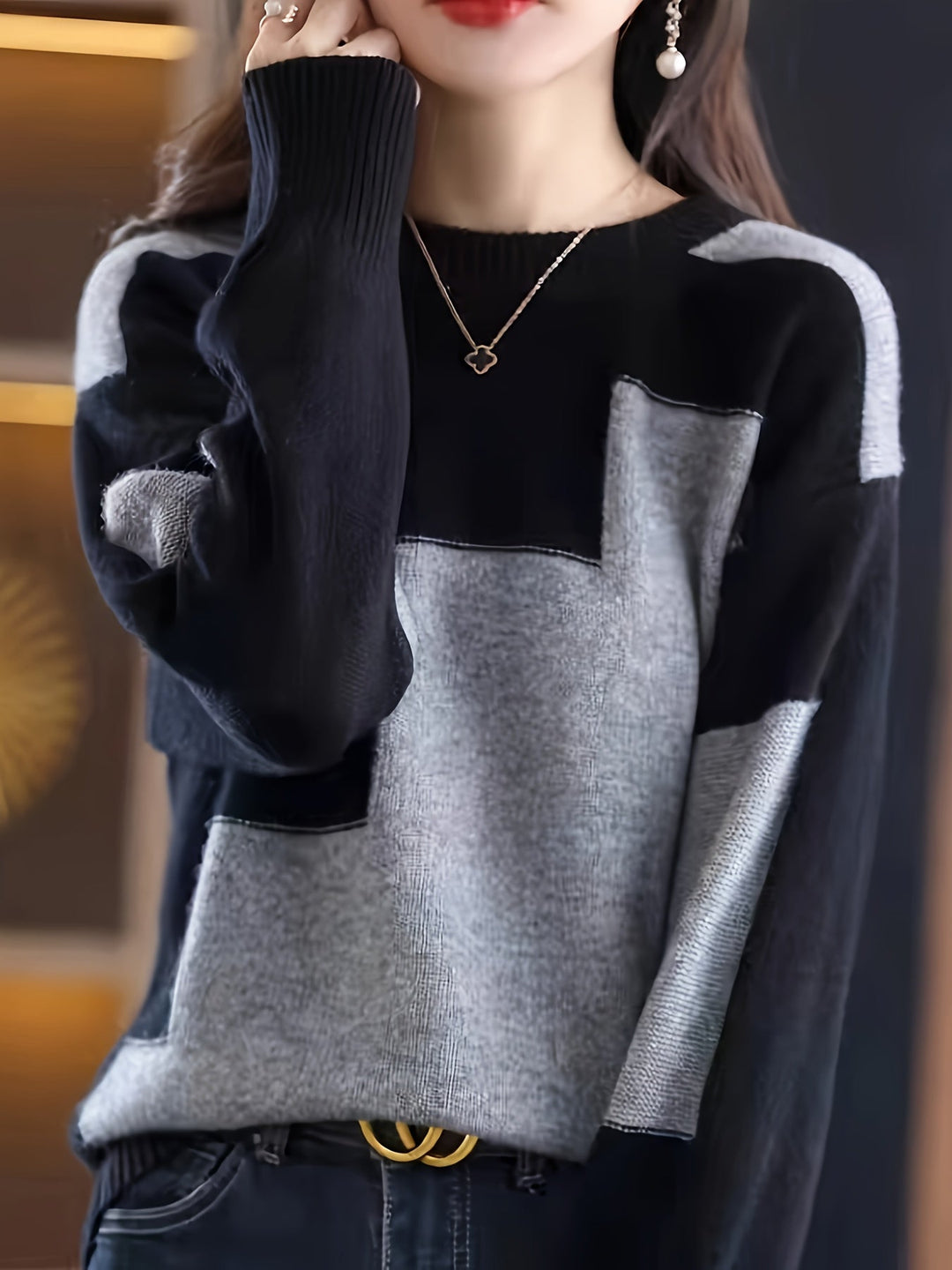 Neriva – A Blocchi di Colore in Maglia Maglione