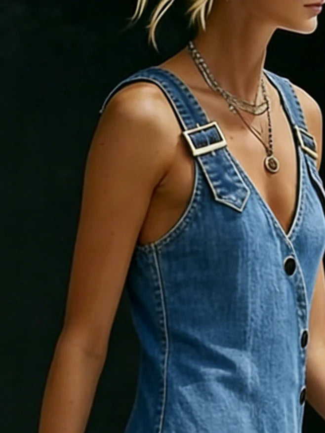 Elyra – Con Bottoni in Denim Abito