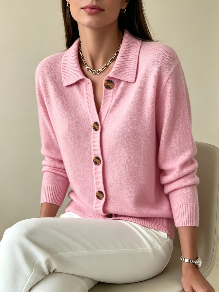 Relani – Scollatura a V in Maglia a Costine Cardigan