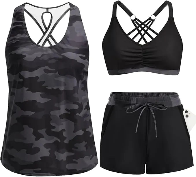 Rilena – Boyshorts con Tasche in Tricot, Set Tankini