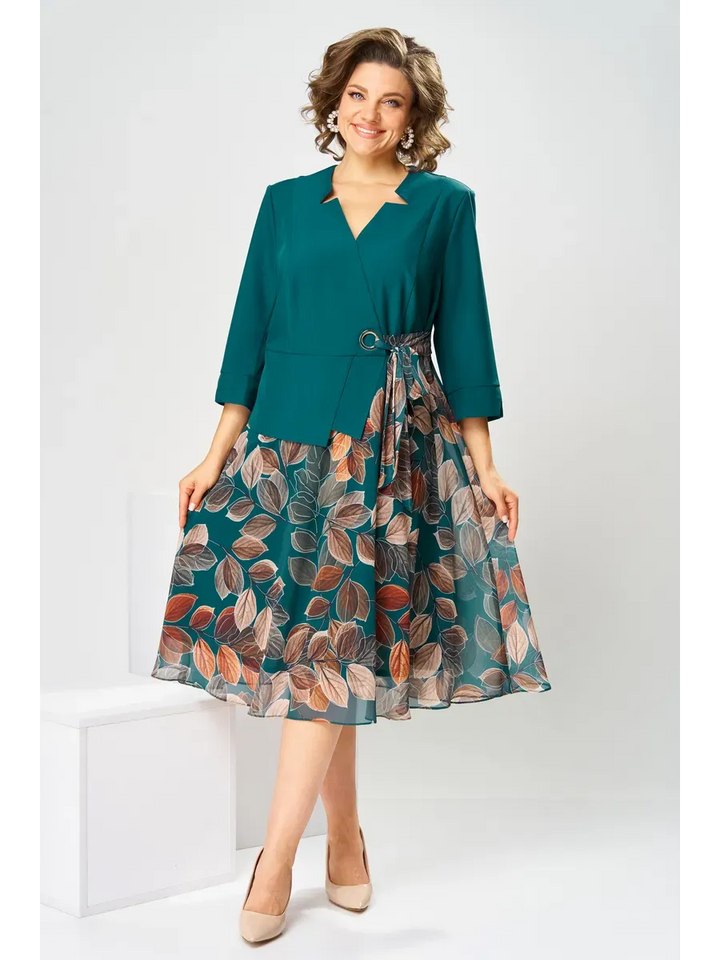 Ilyra – Con Collo a Revers in Chiffon Abito