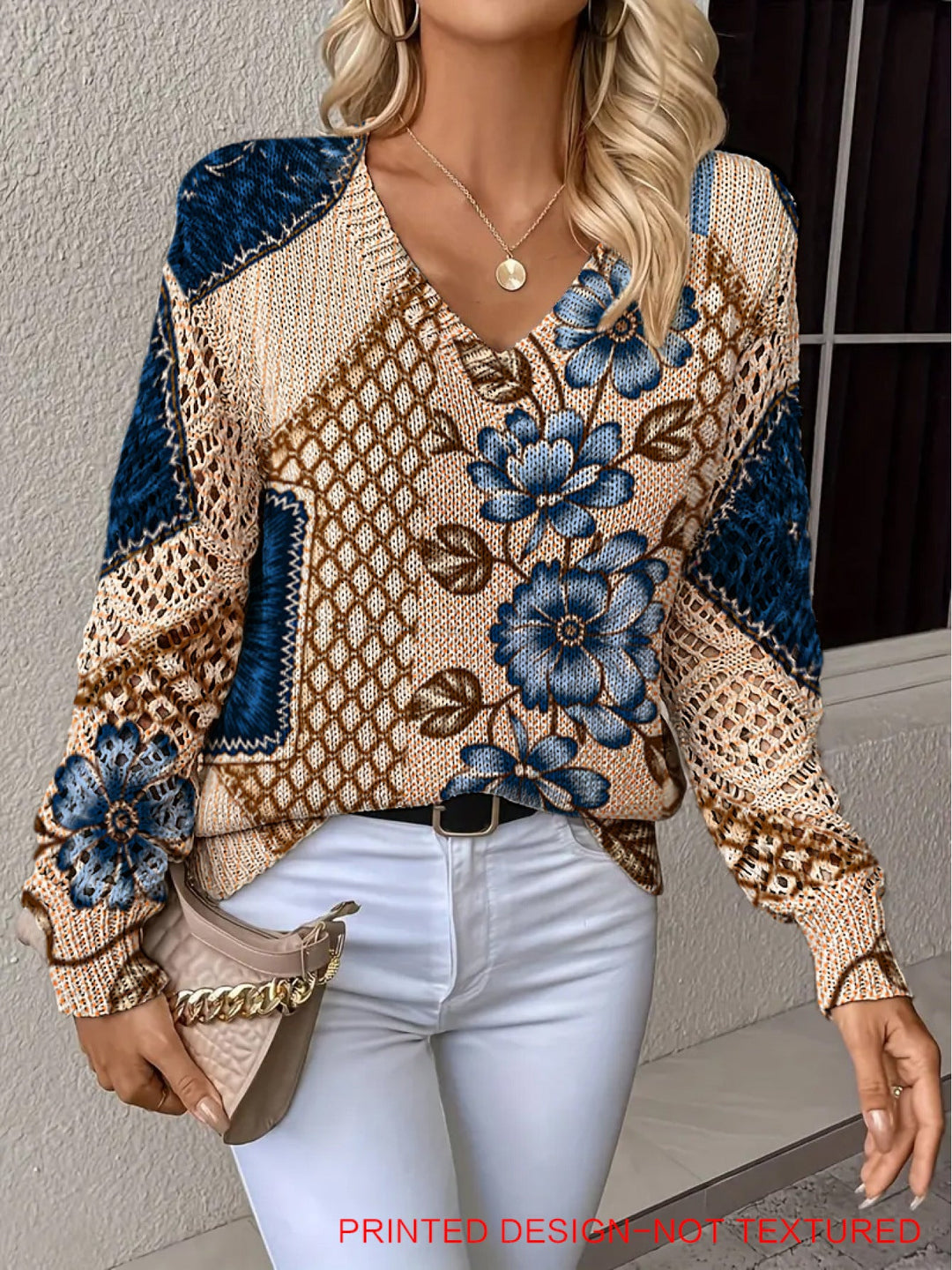 Zivora – Top in Maglia a Blocchi di Colore