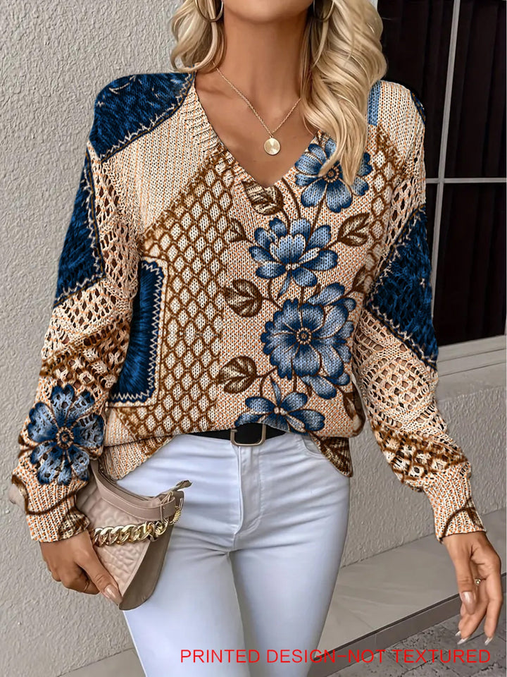Zivora – Top in Maglia a Blocchi di Colore