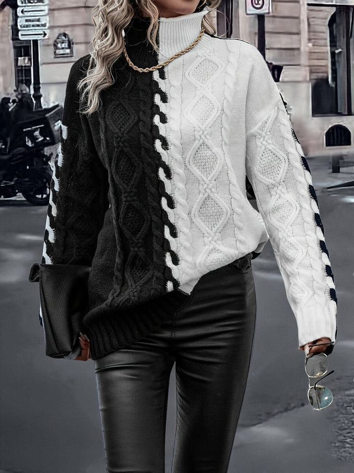 Vesina – Collo Alto con Lavorazione a Treccia, Maglione