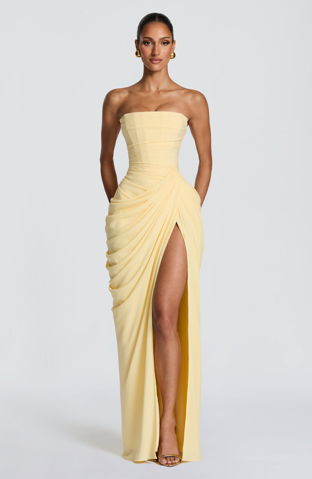Nelara – Schiena a Corsetto in Chiffon Abito