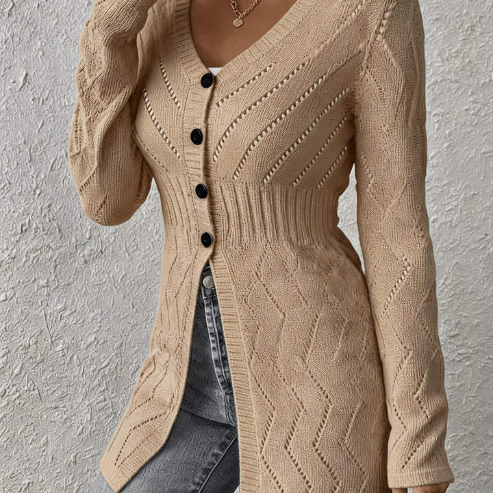 Renaya – Scollatura a V in Maglia Testurizzata, Cardigan