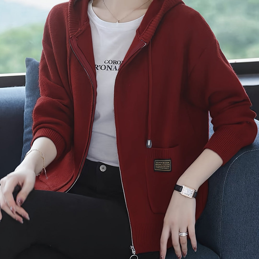 Rilena – Cappuccio con Coulisse in Maglia di Viscosa Cardigan