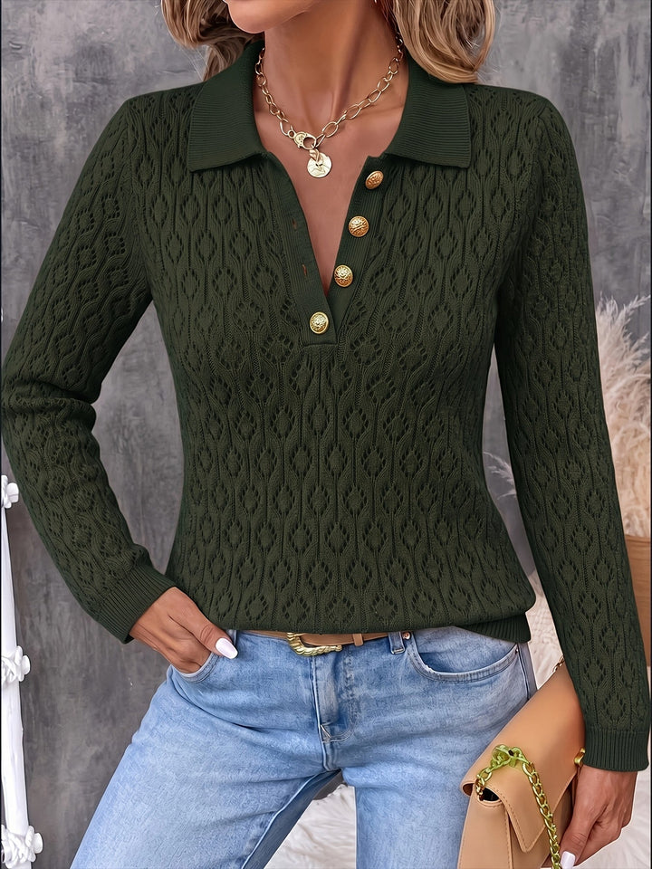 Avenya – Lavorazione Traforata in Maglia, Maglione Polo