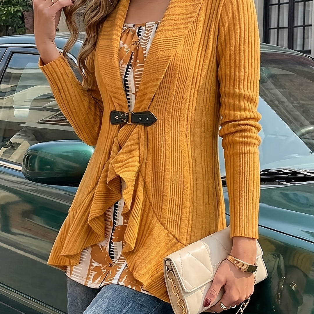 Zelara – Effetto Due Pezzi in Maglia a Coste, Blusa Lunga