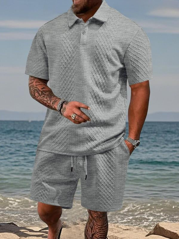 Varlo – Set in Tessuto Testurizzato con Polo e Pantaloni Corti