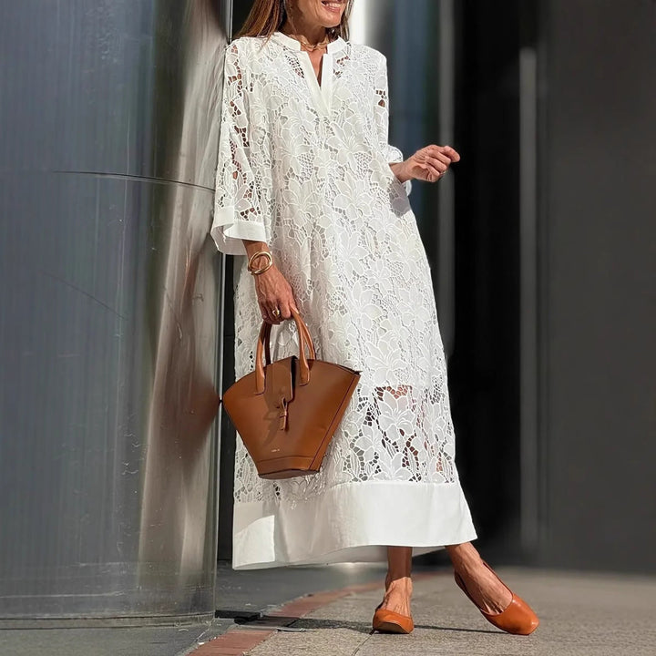 Mevara – Trasparente in Pizzo, Abito Maxi