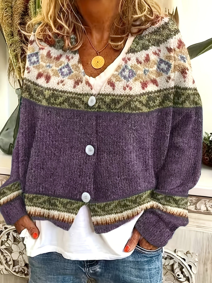 Mireva – A Blocchi di Colore in Maglia Cardigan