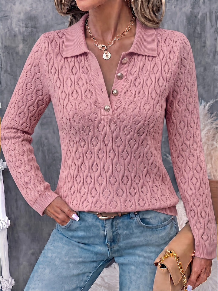 Avenya – Lavorazione Traforata in Maglia, Maglione Polo