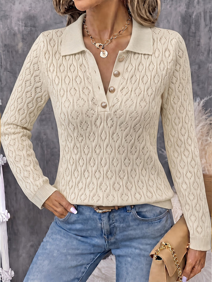 Avenya – Lavorazione Traforata in Maglia, Maglione Polo