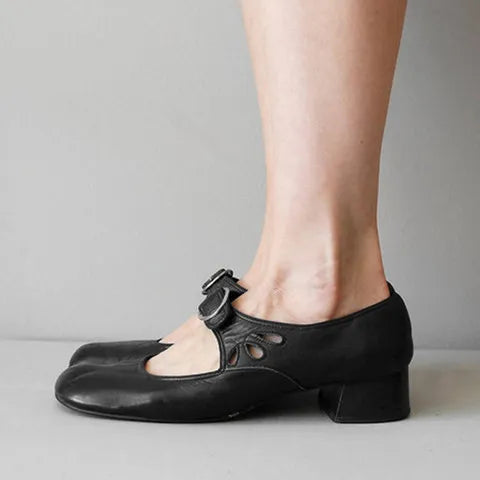 Idessa – Scarpe Retrò con Cinturino a Fibbia