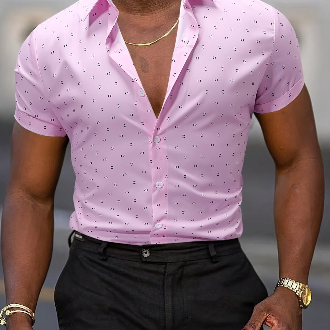 Garrick - Camicia in Tessuto Stretch Stampata Leggera