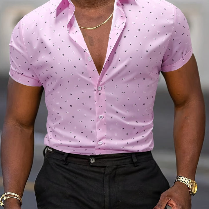 Garrick - Camicia in Tessuto Stretch Stampata Leggera