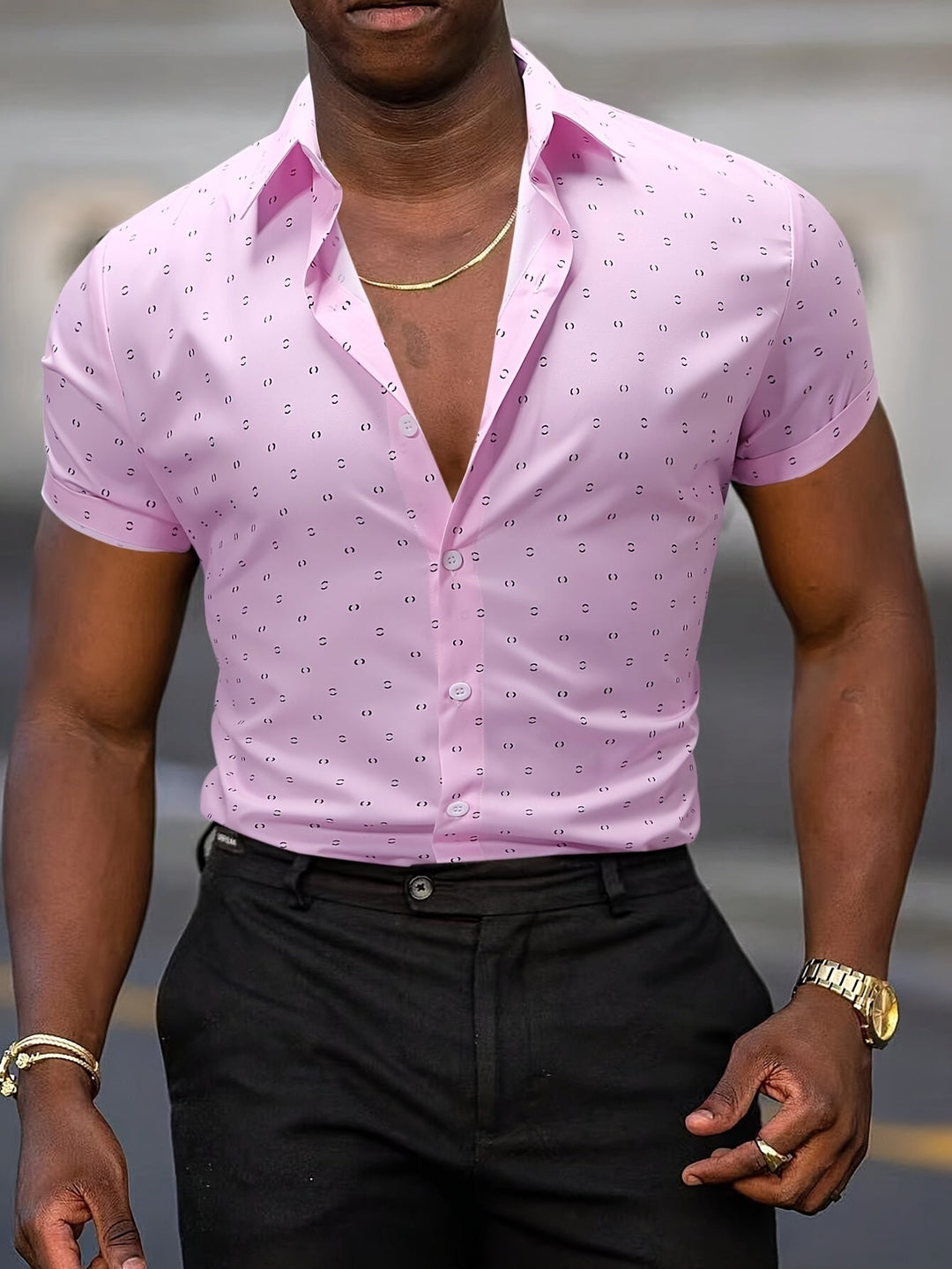 Garrick - Camicia in Tessuto Stretch Stampata Leggera