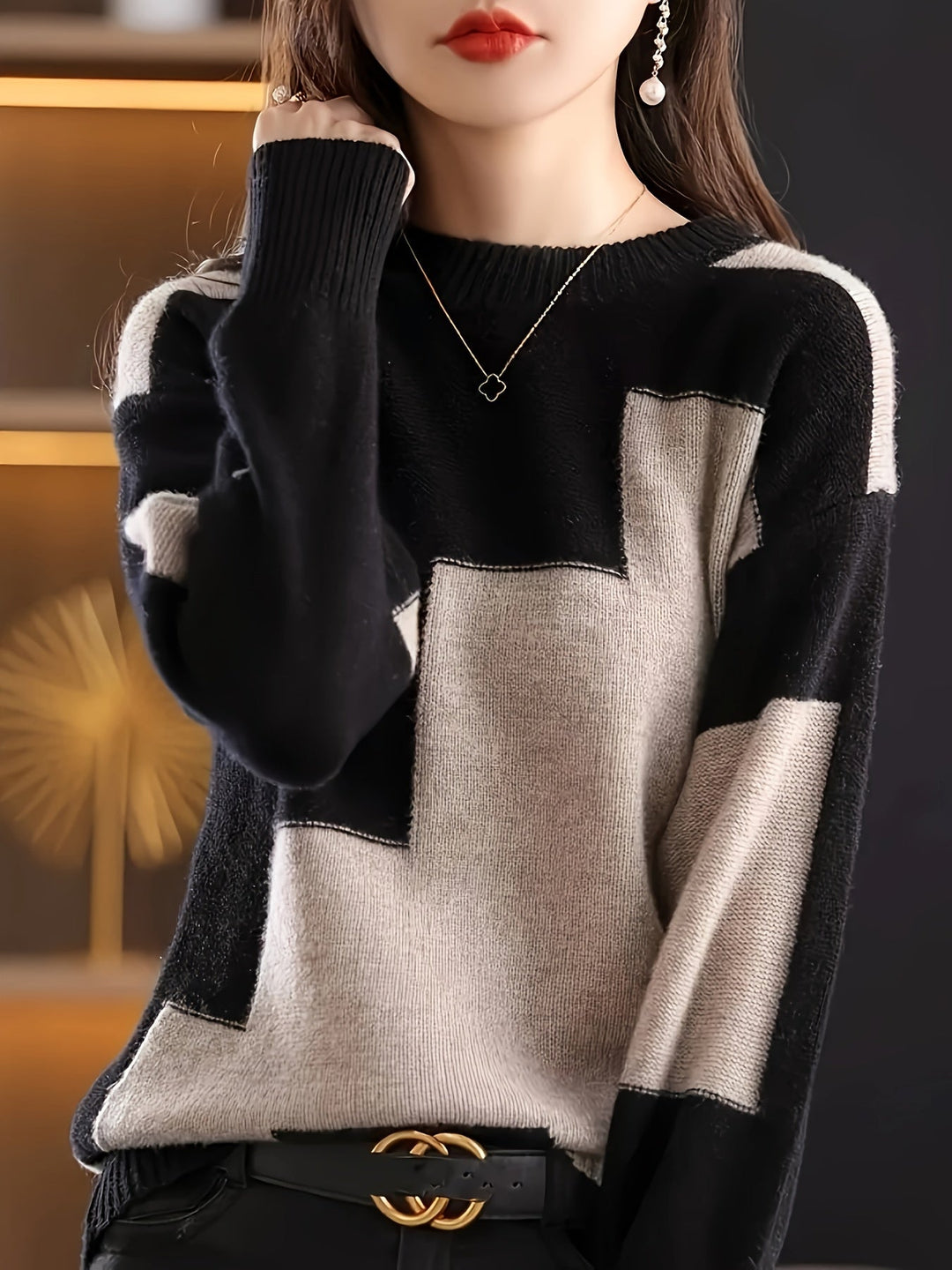 Neriva – A Blocchi di Colore in Maglia Maglione