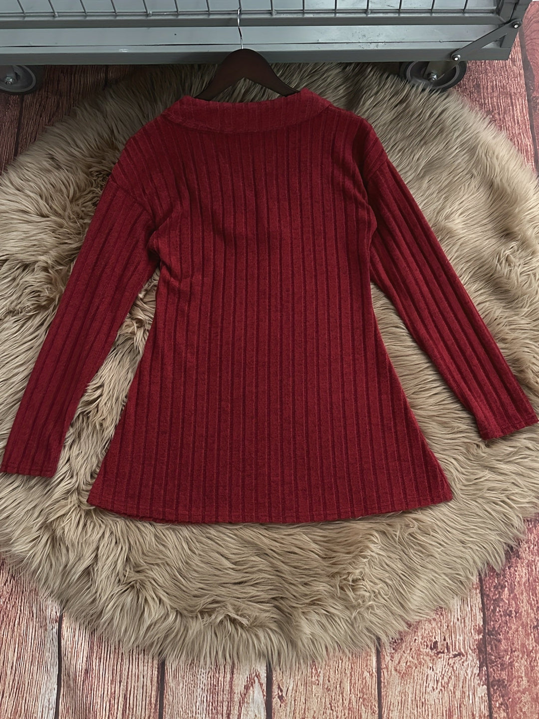Novira – Scollo a V e Colletto a Costine T-Shirt