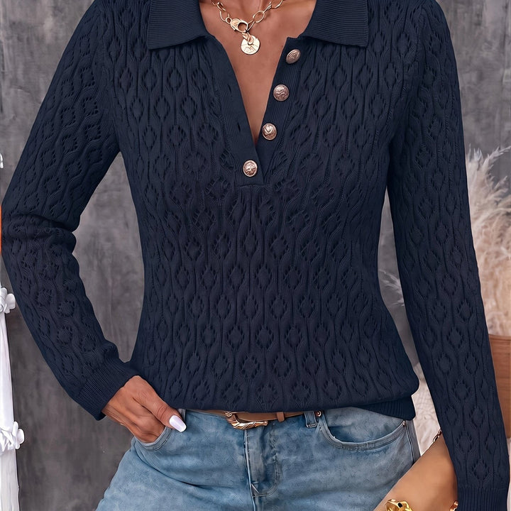 Avenya – Lavorazione Traforata in Maglia, Maglione Polo