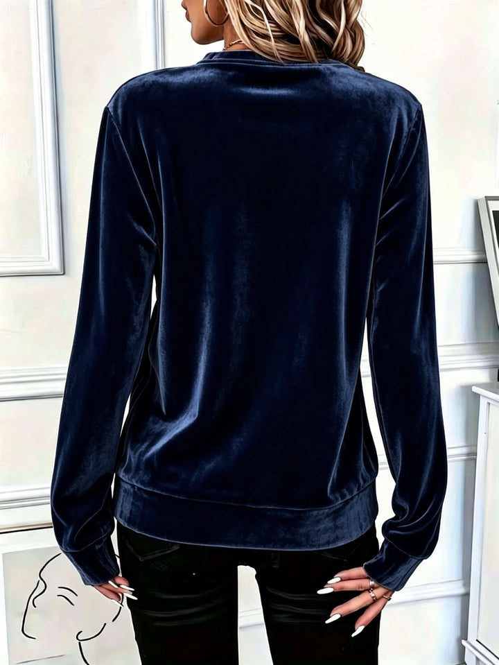 Mireva – Mezza Zip in Velour Maglione