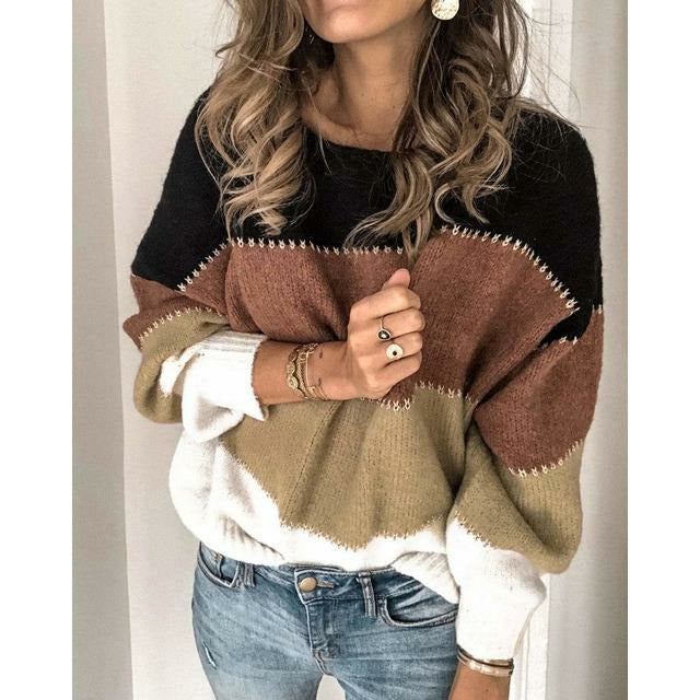 Ilyra – A Righe Patchwork In Misto Mohair Maglione