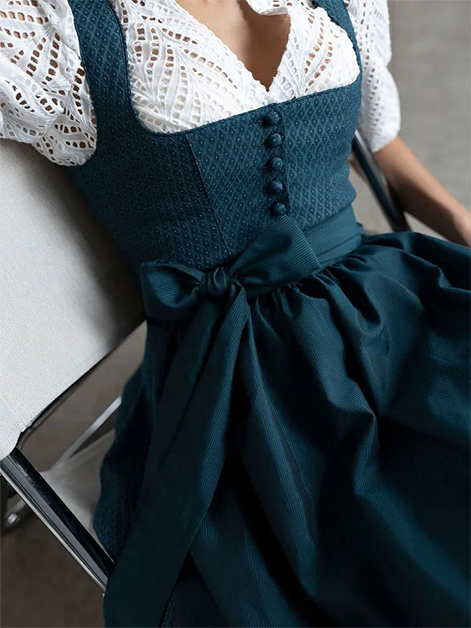 Solira – Abito Jacquard con Scollo a V