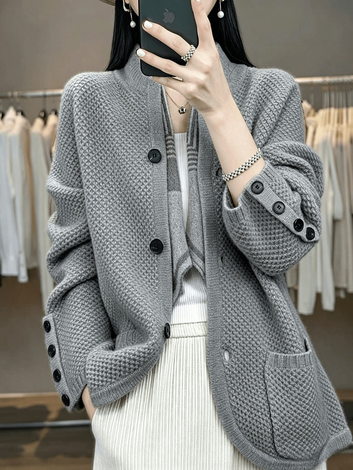 Vesara – Cardigan a Collo Alto